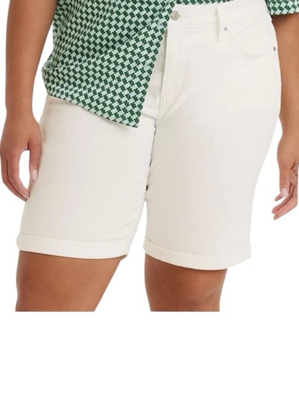 LEVI’S Classic Bermuda Shorts White Size 26W NEW - Picture 2 of 10